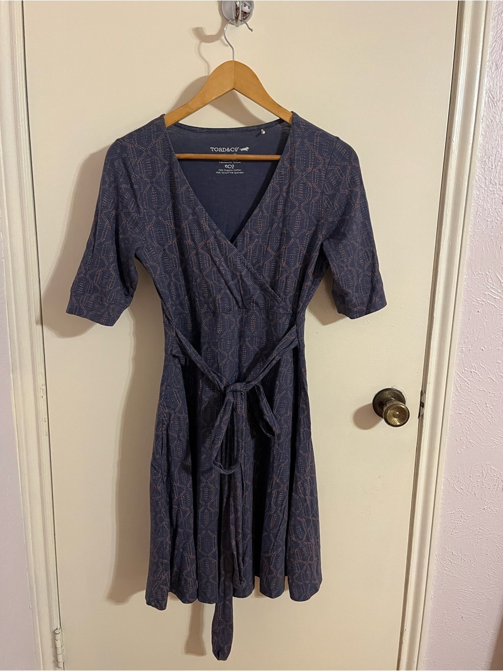 Toad&Co Navy Cue Wrap Cafe Dress